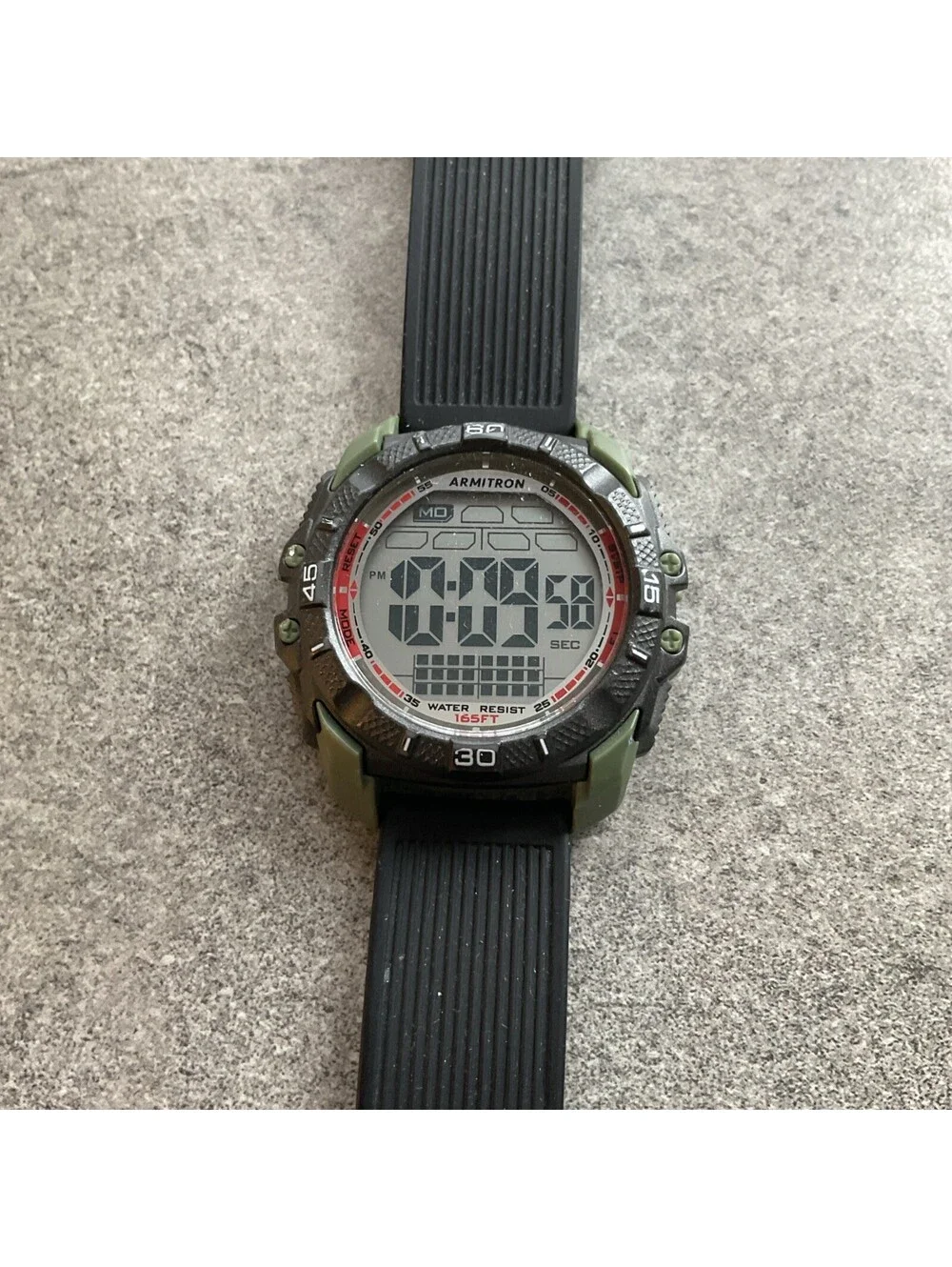 Armitron Pro Sport Digital Mens Watch 43mm Army Green Case Chronograph/Alarm A14